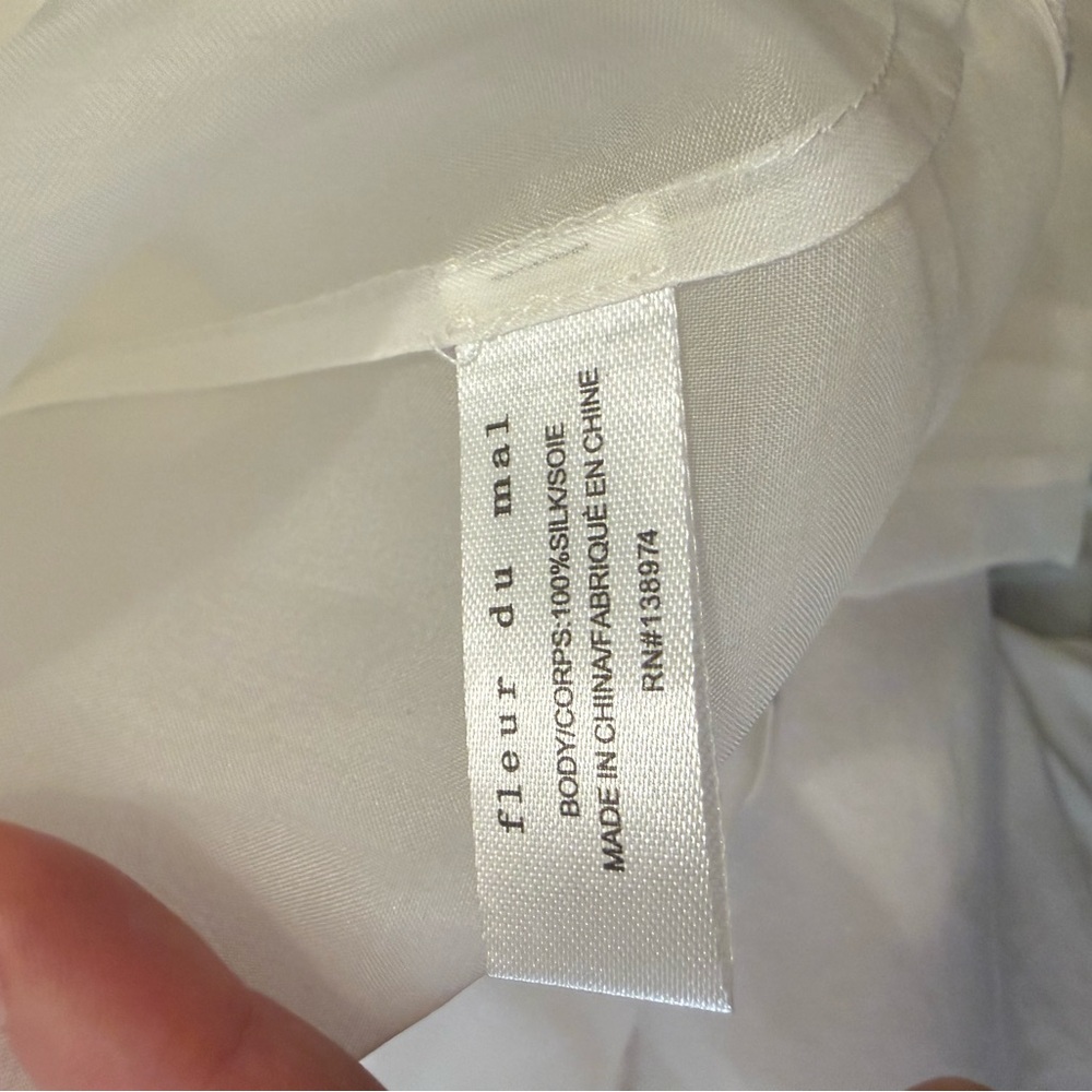 Fleur du Mal Sheer White Silk Blouse - Picture 11 of 11